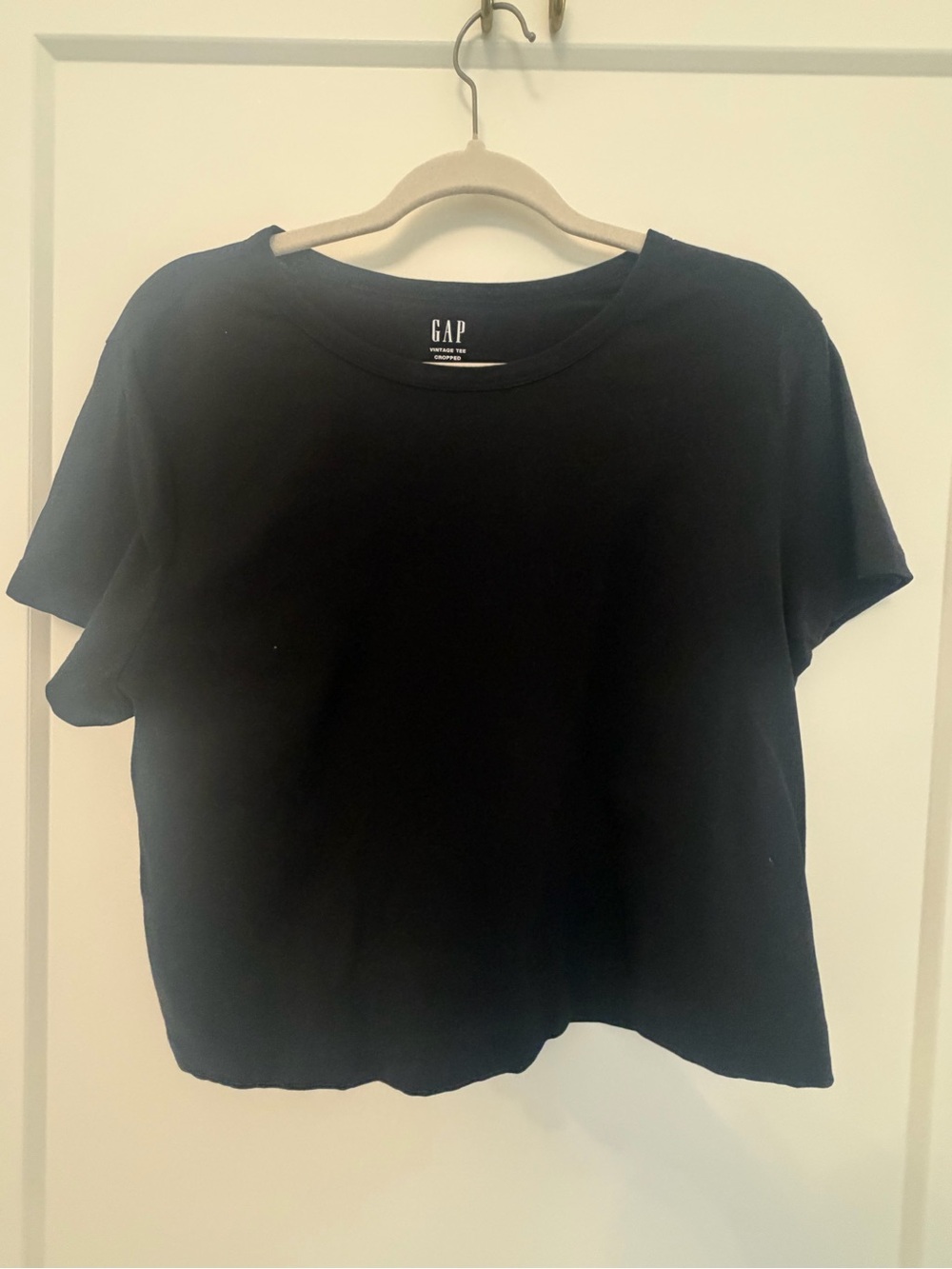 GAP Vintage Cropped Tee Black Size L Tall